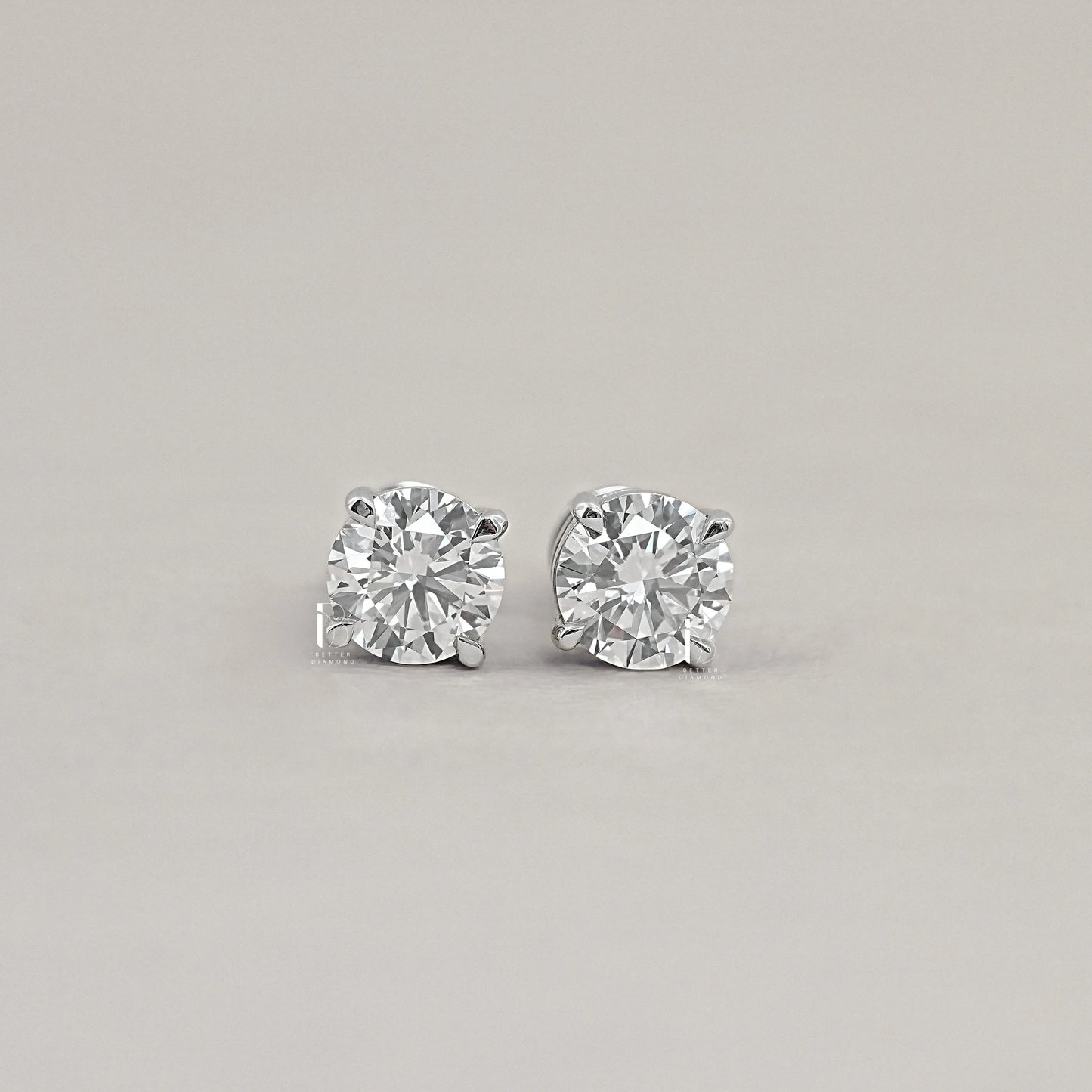 Round Lab Diamond Stud Earrings