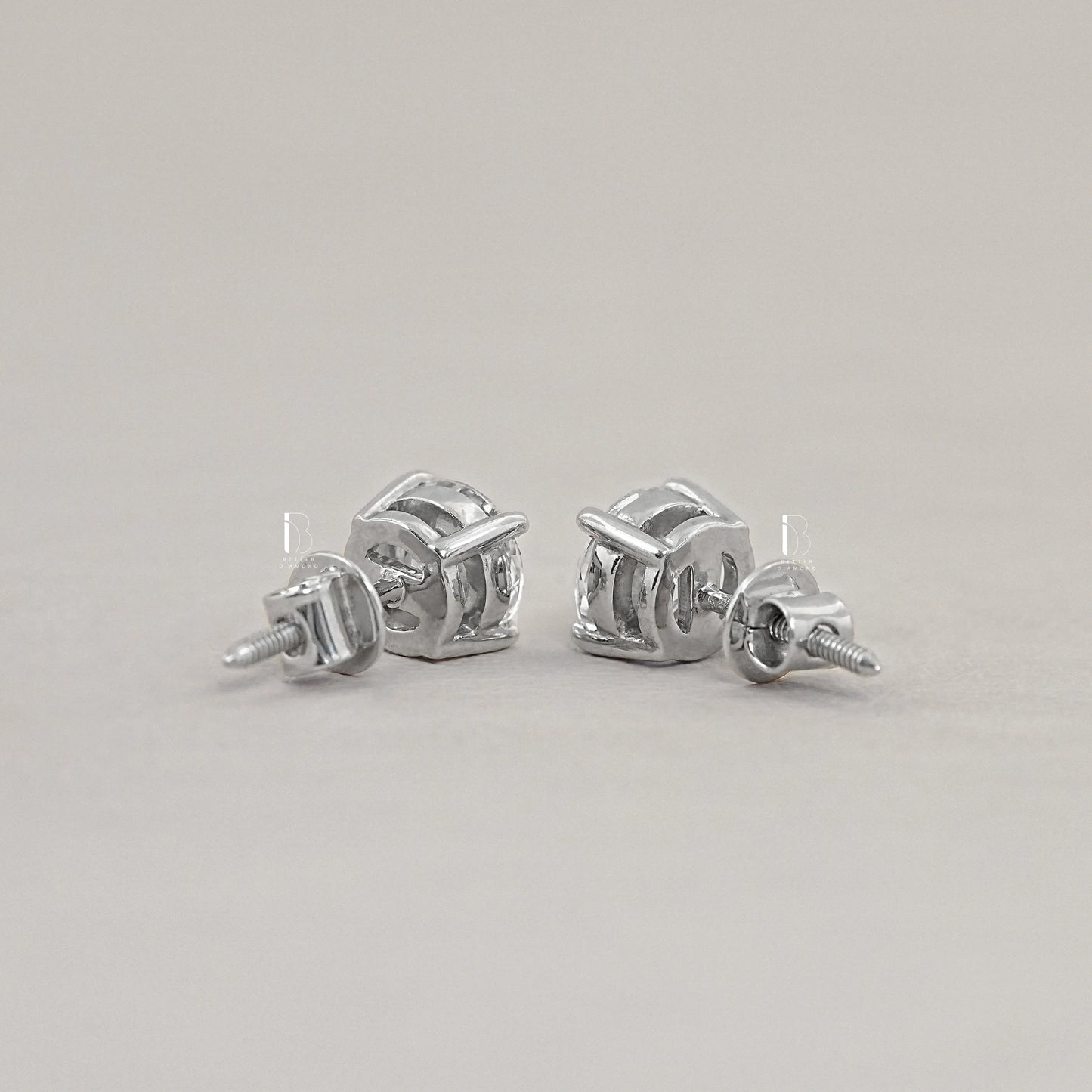 Round Lab Diamond Stud Earrings