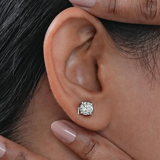 Round Lab Diamond Stud Earrings