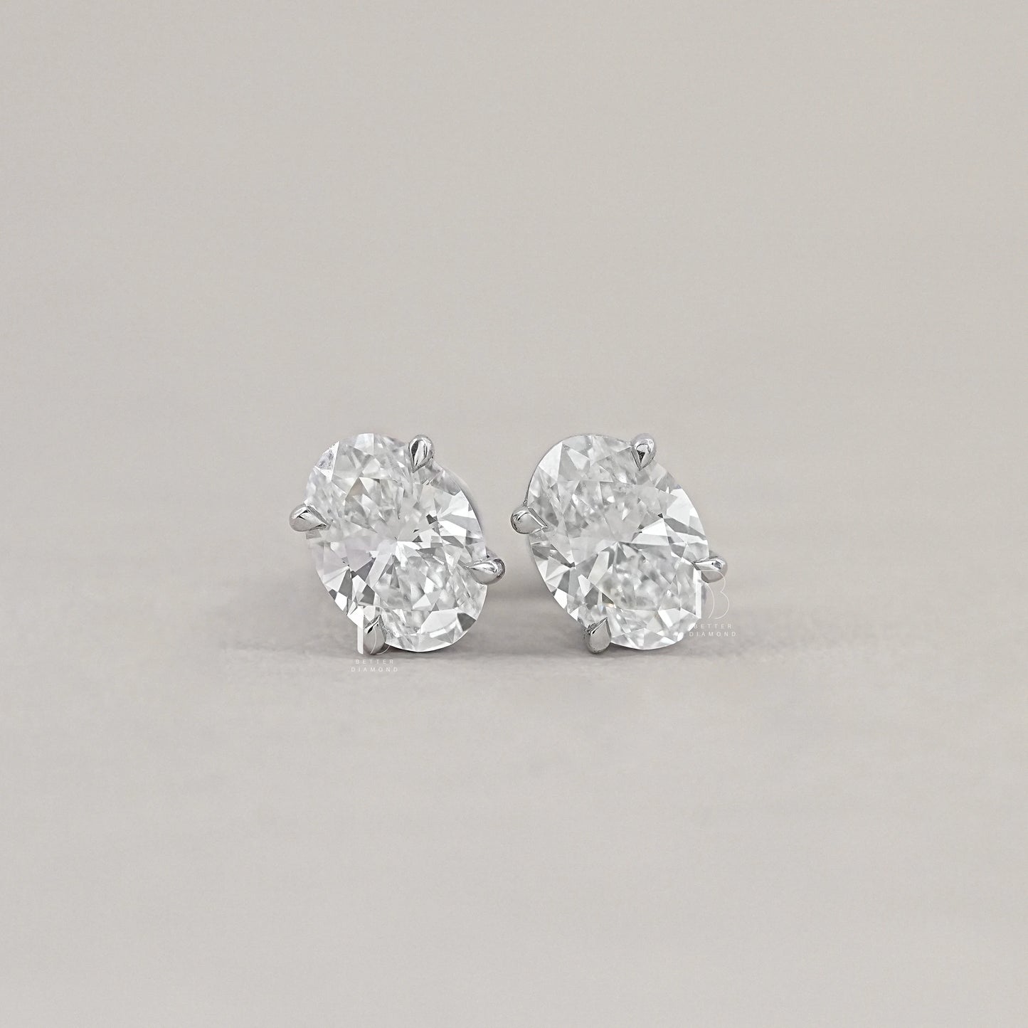 Oval Lab Diamond Stud Earrings
