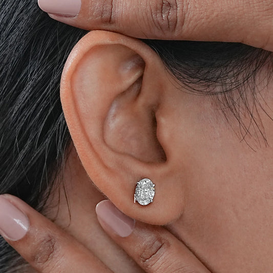 Oval Lab Diamond Stud Earrings