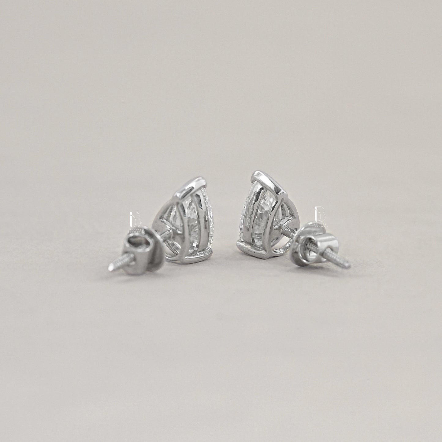 Pear Lab Diamond Stud Earrings