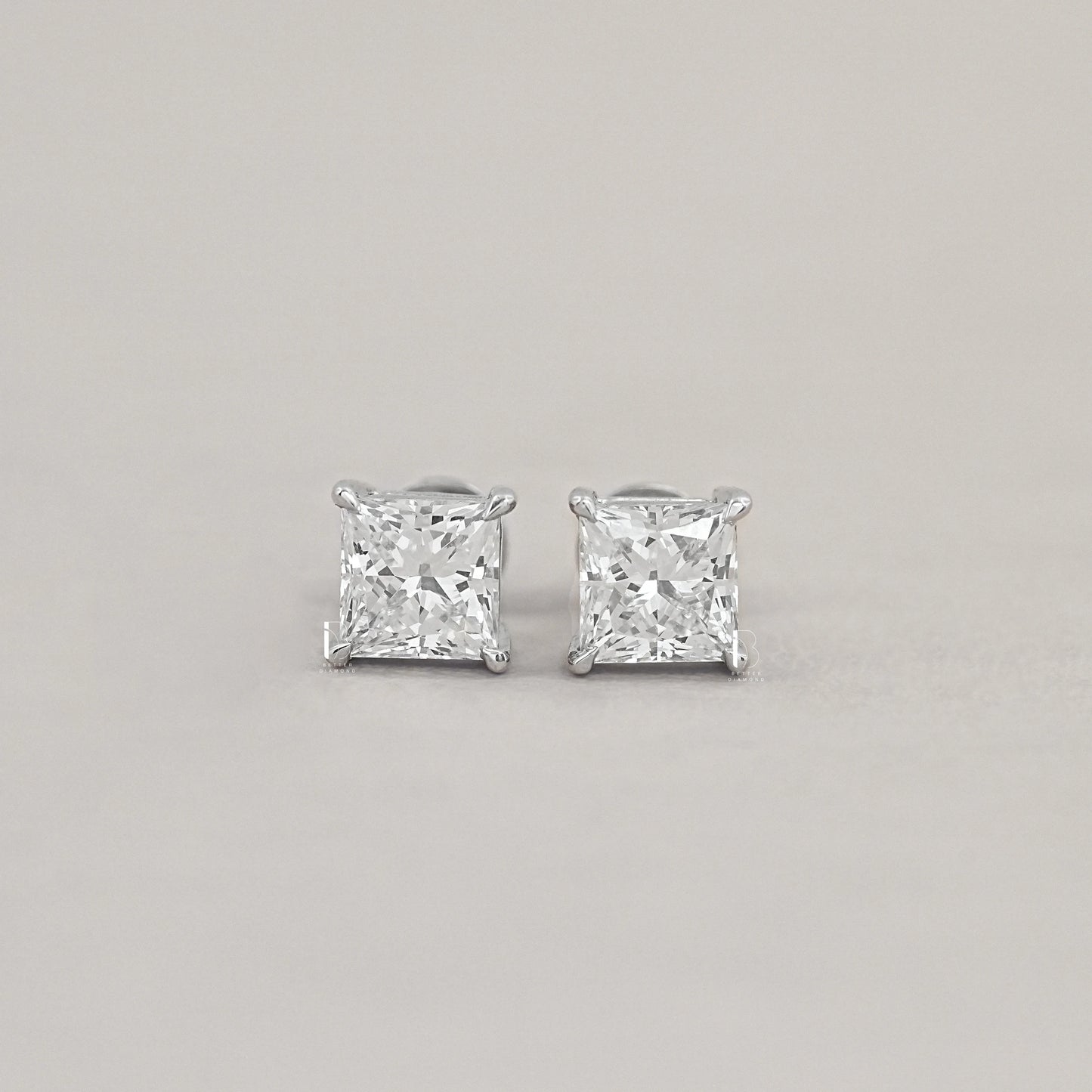 Princess Lab Diamond Stud Earrings