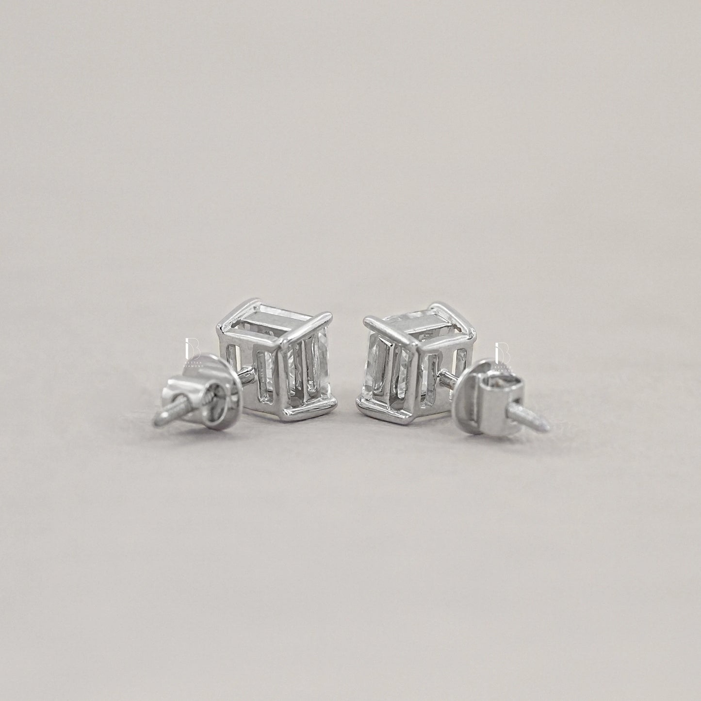 Princess Lab Diamond Stud Earrings