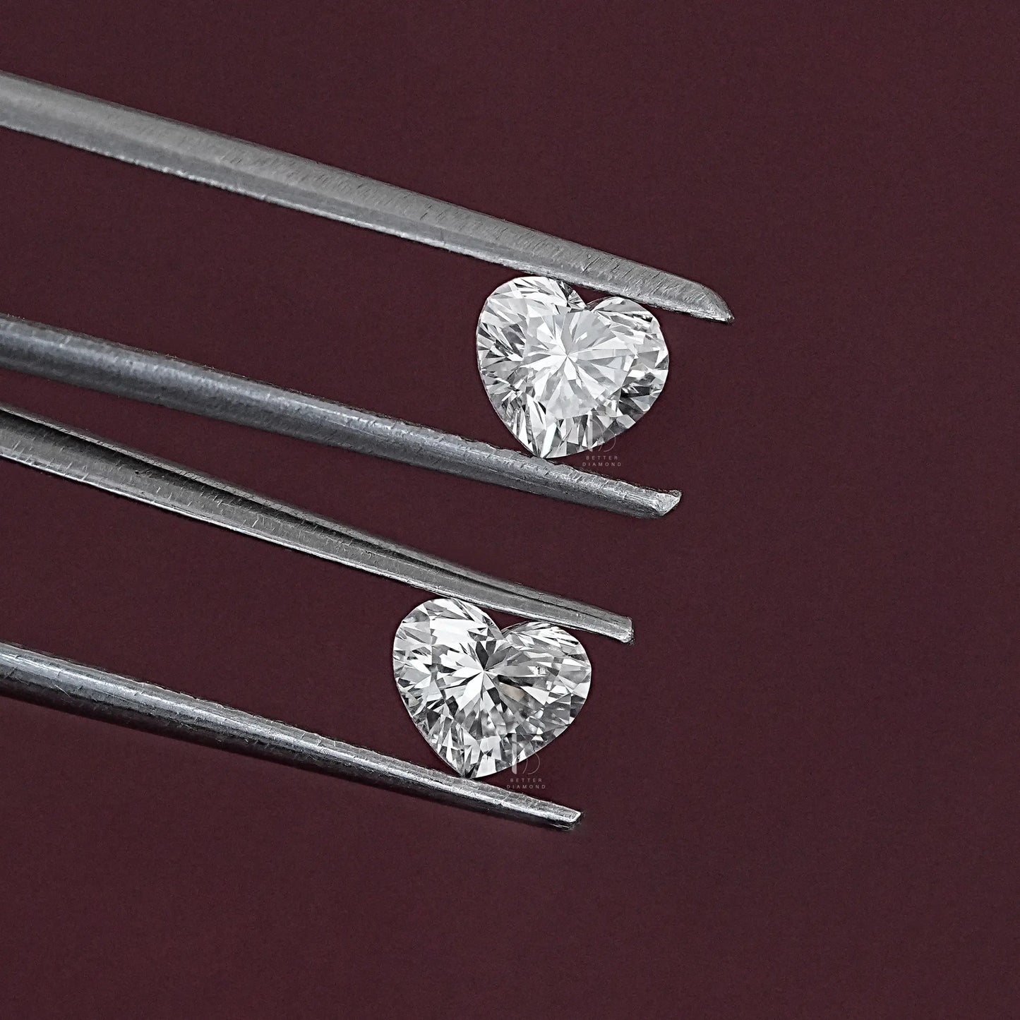 Brilliant Heart Cut Lab Grown Diamond Pair
