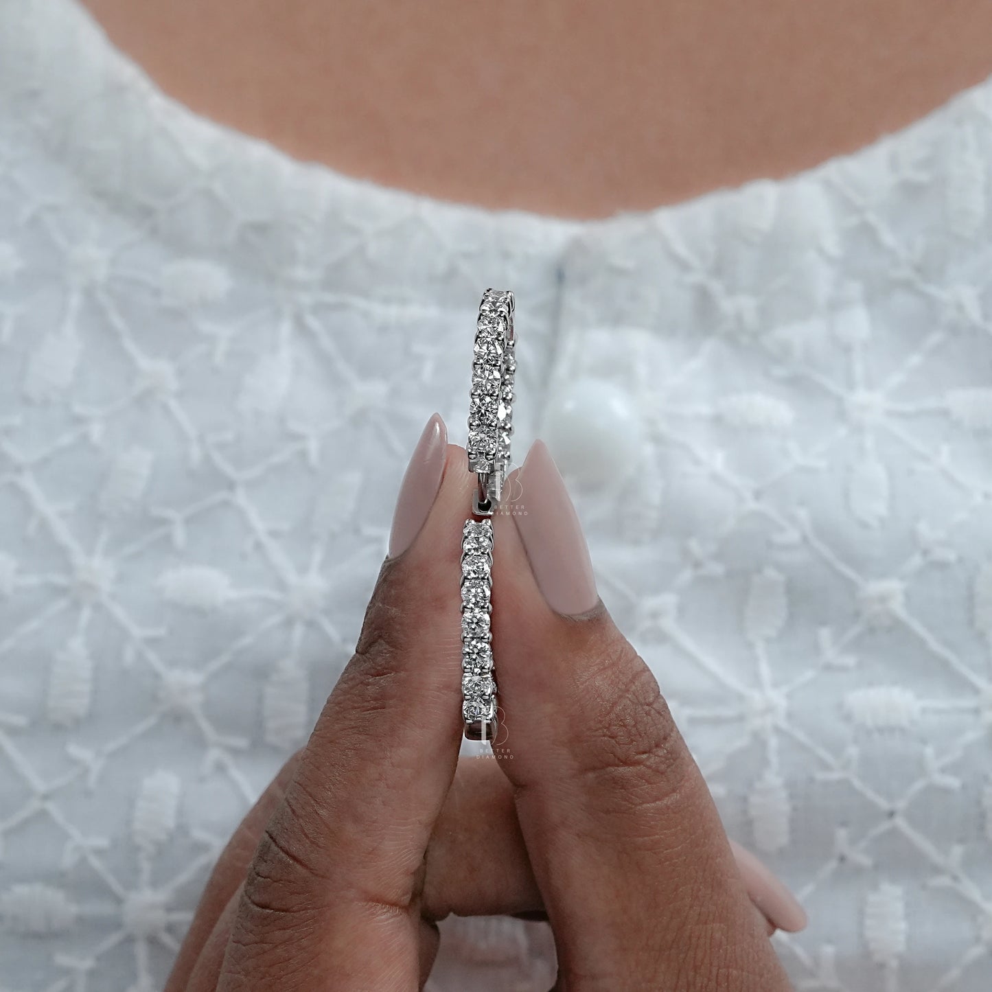 Round Lab Grown Diamond Hoop Earrings