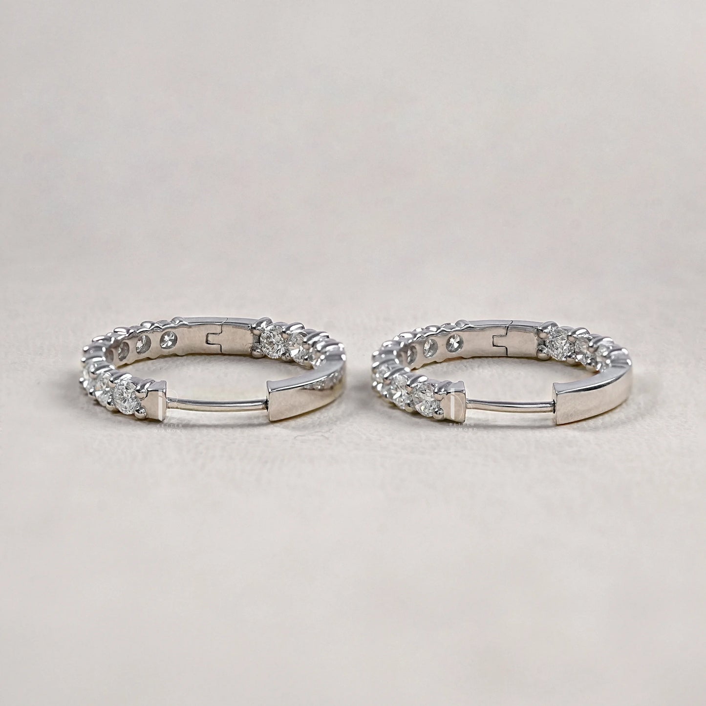 Round Lab Grown Diamond Hoop Earrings
