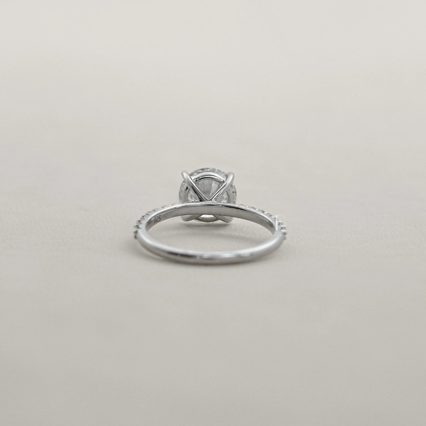 Round Cut Lab Grown Solitaire Accent Ring