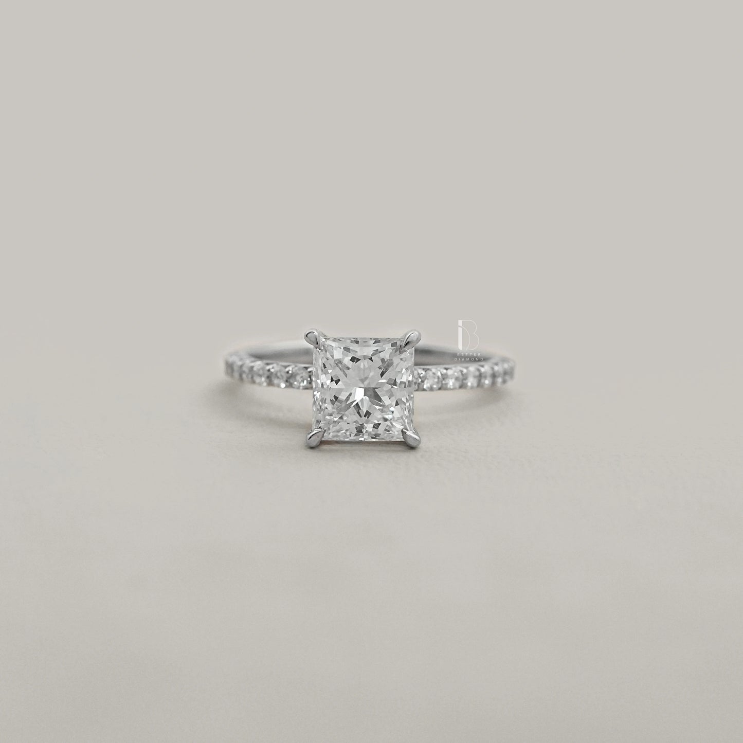 Princess Cut Lab Grown Diamond Solitaire Ring