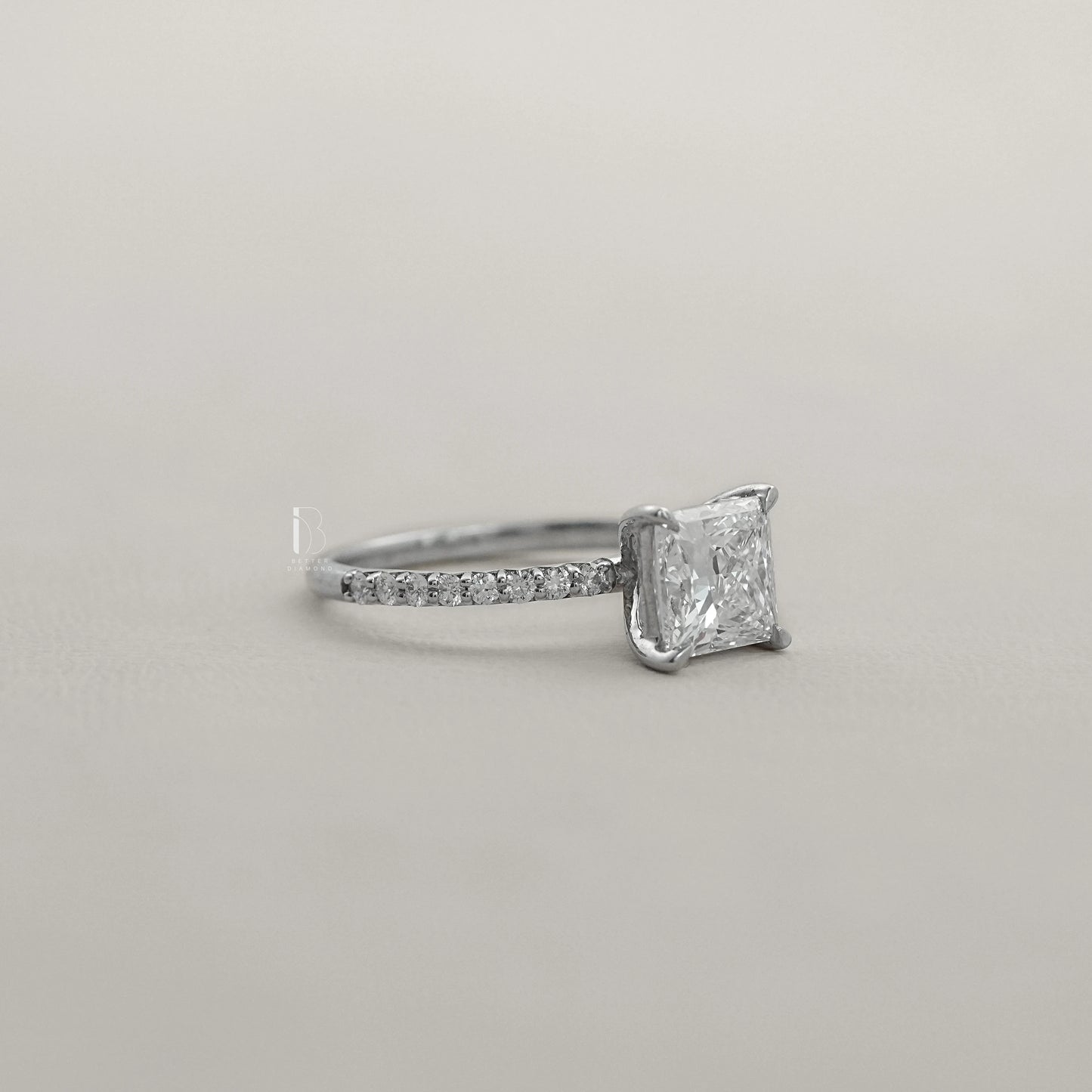 Princess Cut Lab Grown Diamond Solitaire Ring