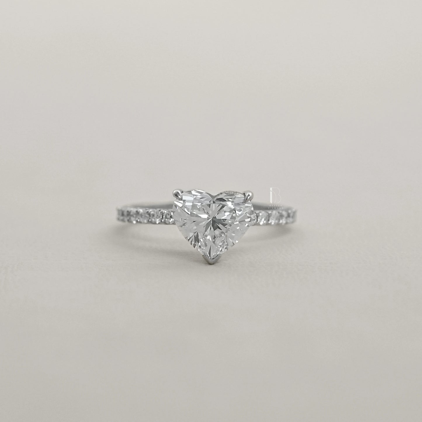 Heart Cut Lab Grown Diamond Solitaire Ring
