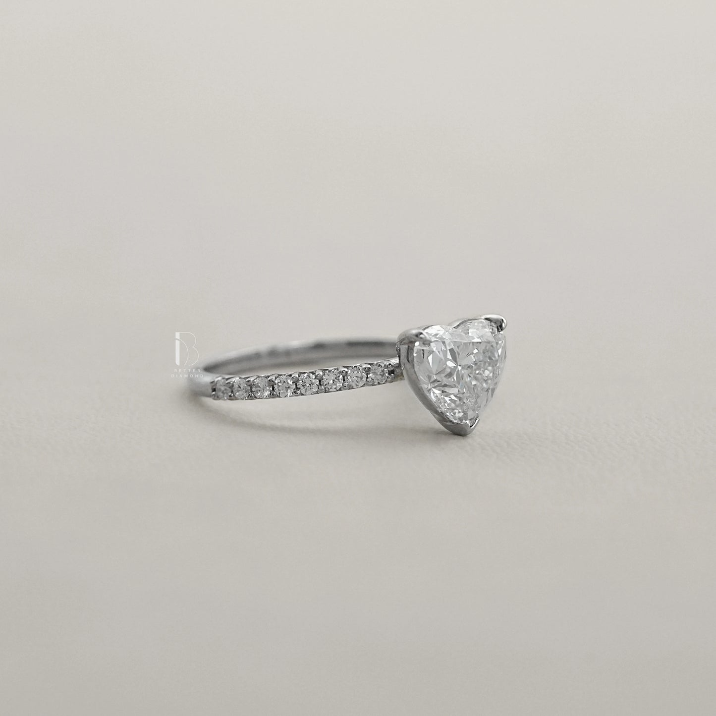 Heart Cut Lab Grown Diamond Solitaire Ring