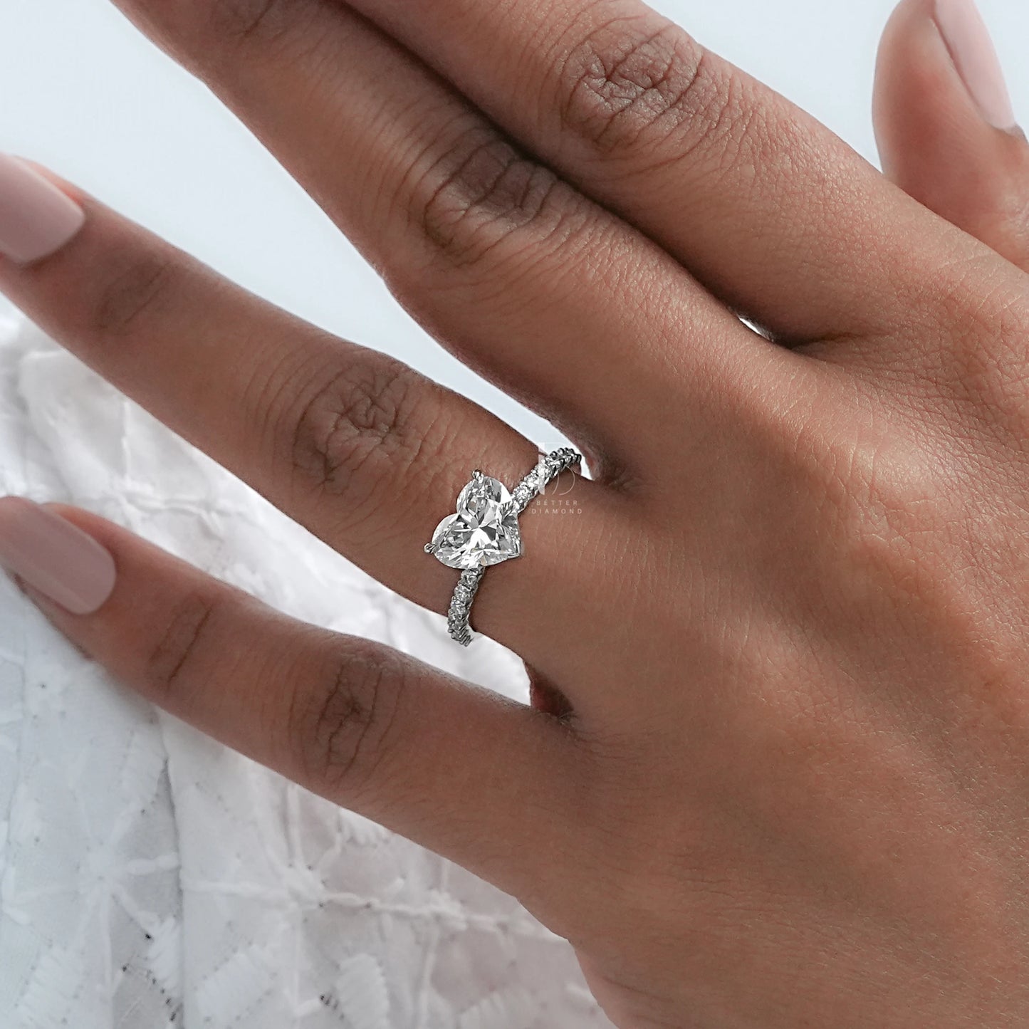 Heart Cut Lab Grown Diamond Solitaire Ring
