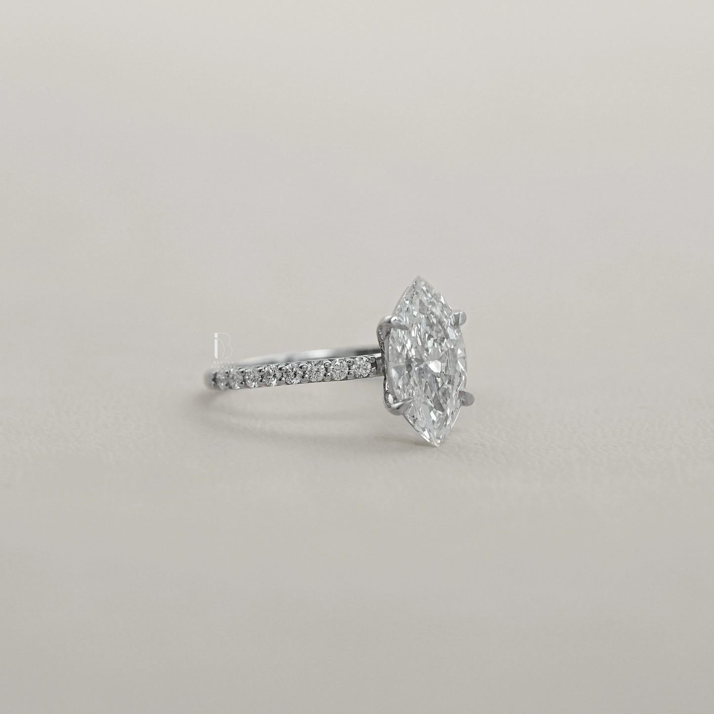 Marquise Cut Lab Grown Diamond Solitaire Ring