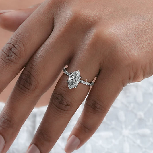 Marquise Cut Lab Grown Diamond Solitaire Ring