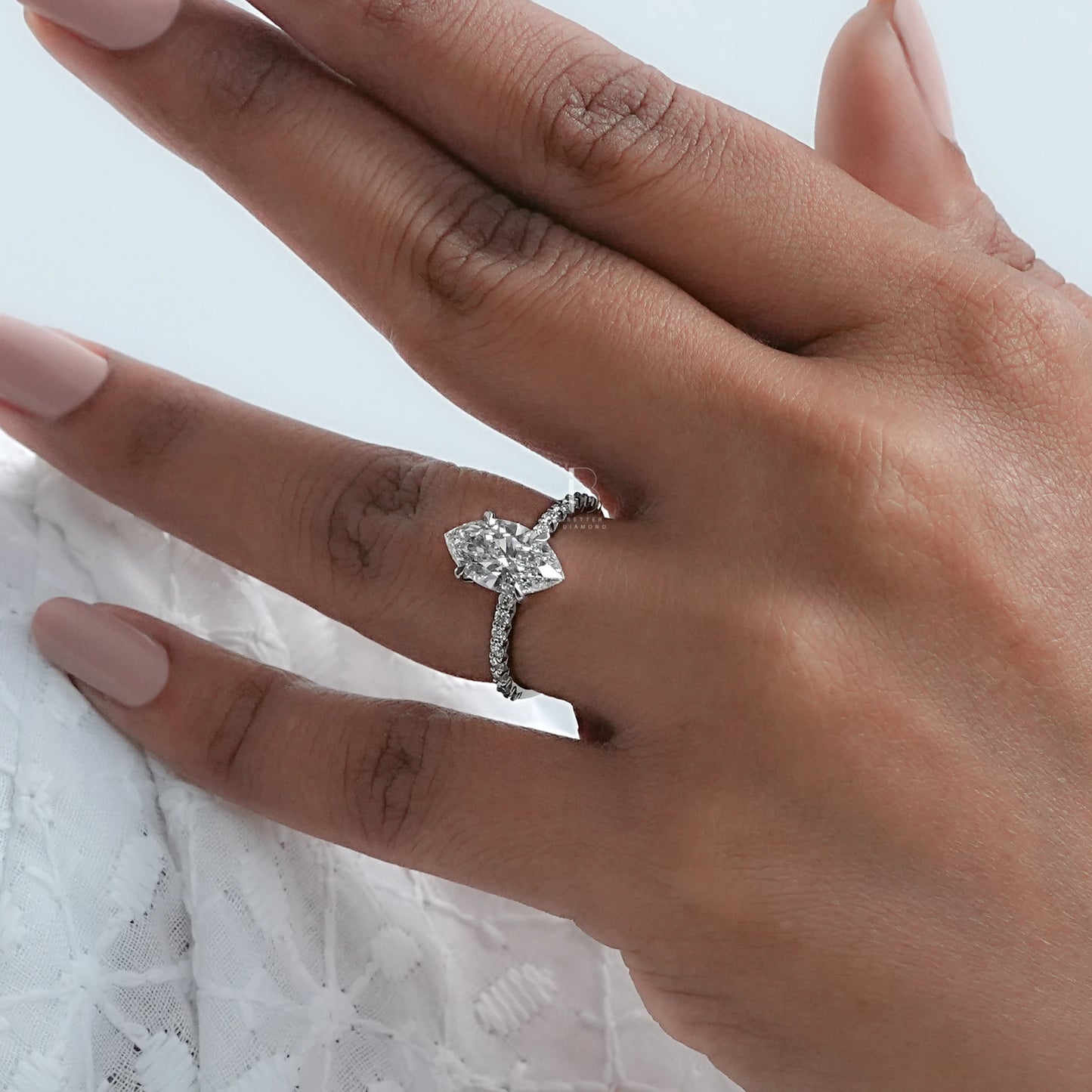 Marquise Cut Lab Grown Diamond Solitaire Ring