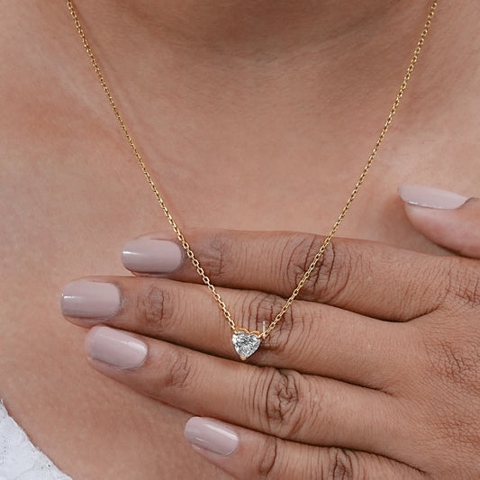 Heart Cut Lab Grown Diamond Pendant