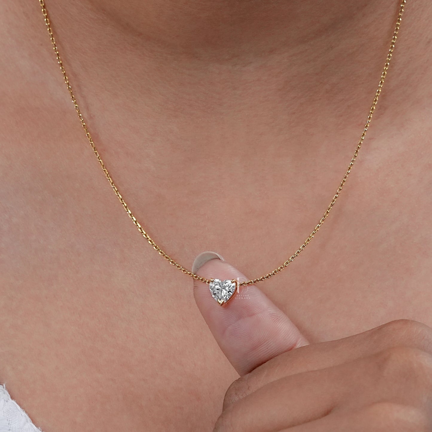 Heart Cut Lab Grown Diamond Pendant