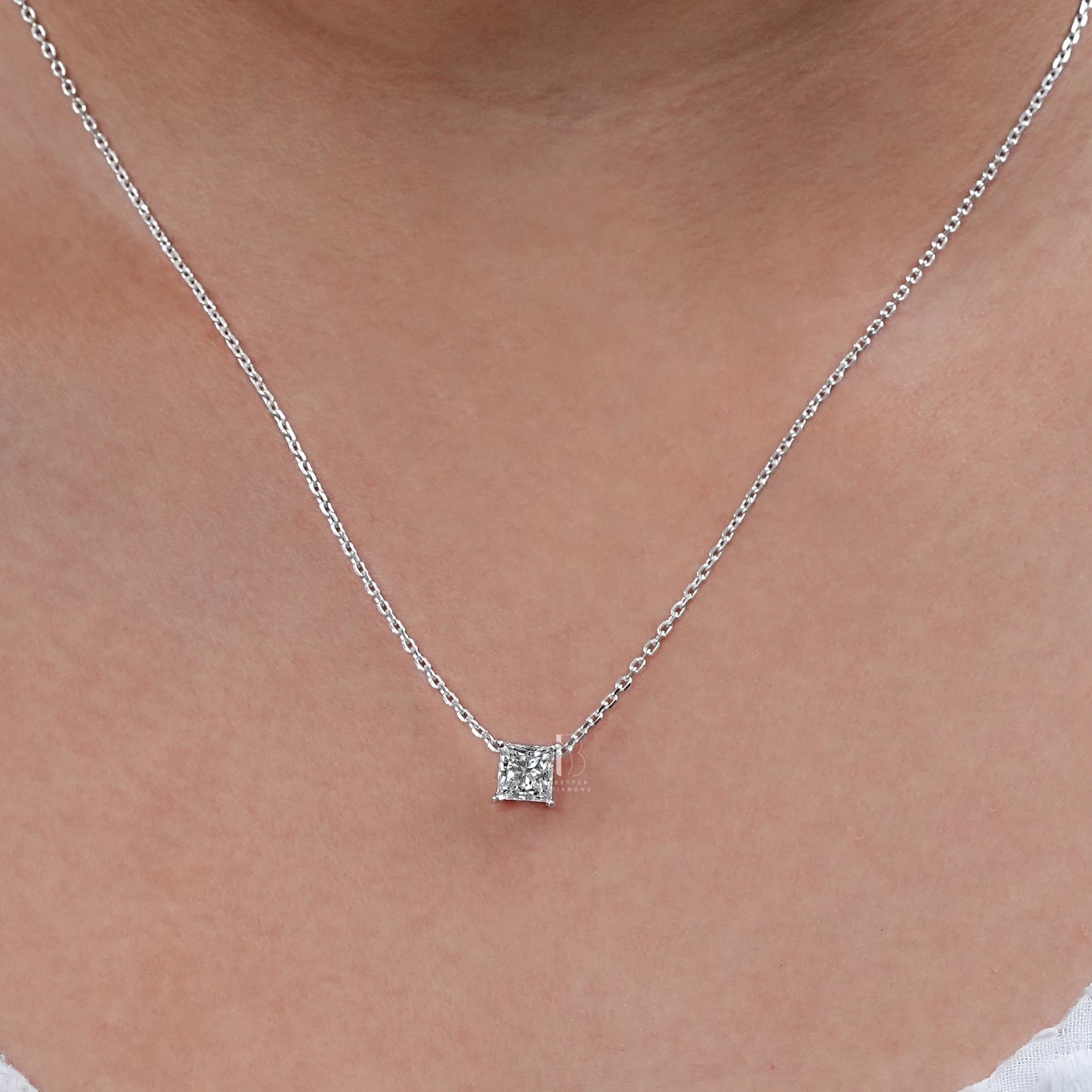 Asscher Cut Lab Grown Diamond Pendant