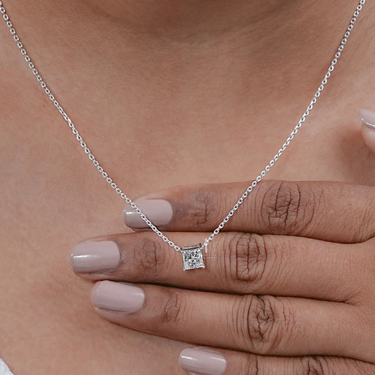 Asscher Cut Lab Grown Diamond Pendant