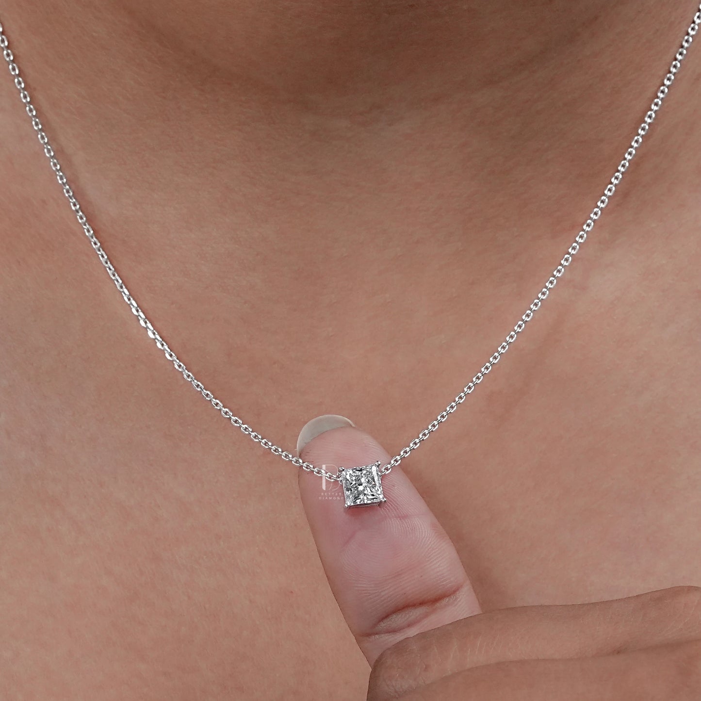 Asscher Cut Lab Grown Diamond Pendant