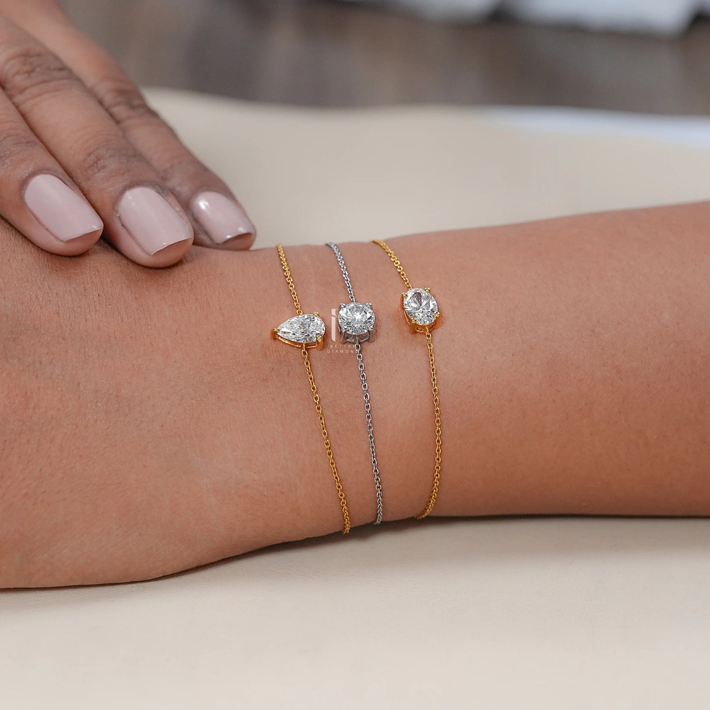 Single Solitaire Lab Diamond Chain Bracelet