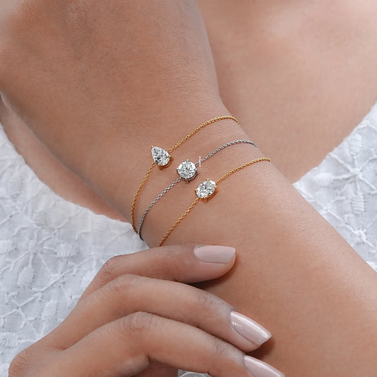 Single Solitaire Lab Diamond Chain Bracelet