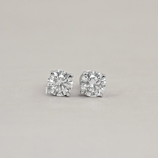 Round Lab Diamond Stud Earrings
