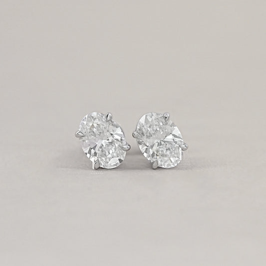 Oval Lab Diamond Stud Earrings