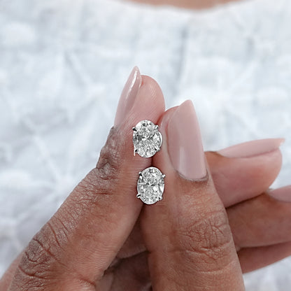 Oval Lab Diamond Stud Earrings