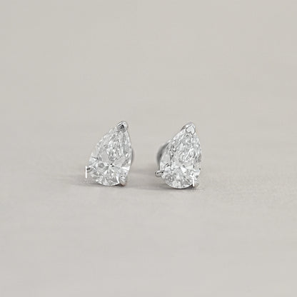 Pear Lab Diamond Stud Earrings