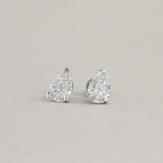 Pear Lab Diamond Stud Earrings