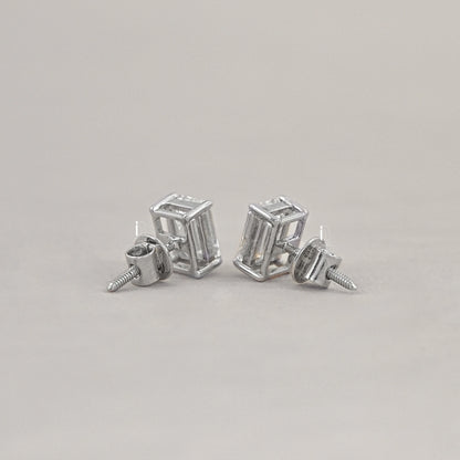 Emerald Lab Diamond Stud Earrings