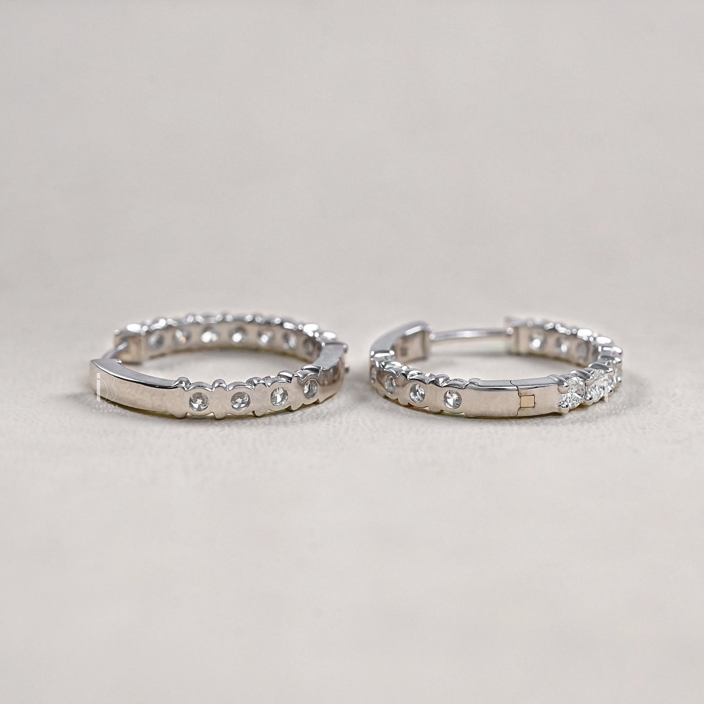Round Lab Grown Diamond Hoop Earrings