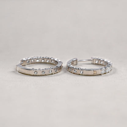 Round Lab Grown Diamond Hoop Earrings