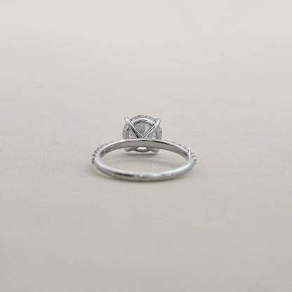 Round Cut Lab Grown Solitaire Accent Ring