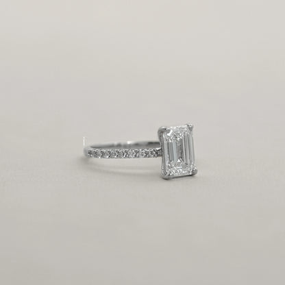 Emerald Cut Lab Grown Solitaire Ring