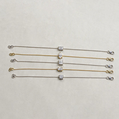 Single Solitaire Lab Diamond Chain Bracelet