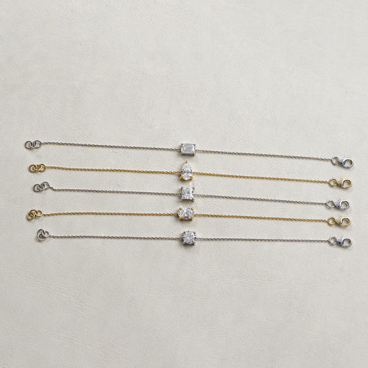 Single Solitaire Lab Diamond Chain Bracelet