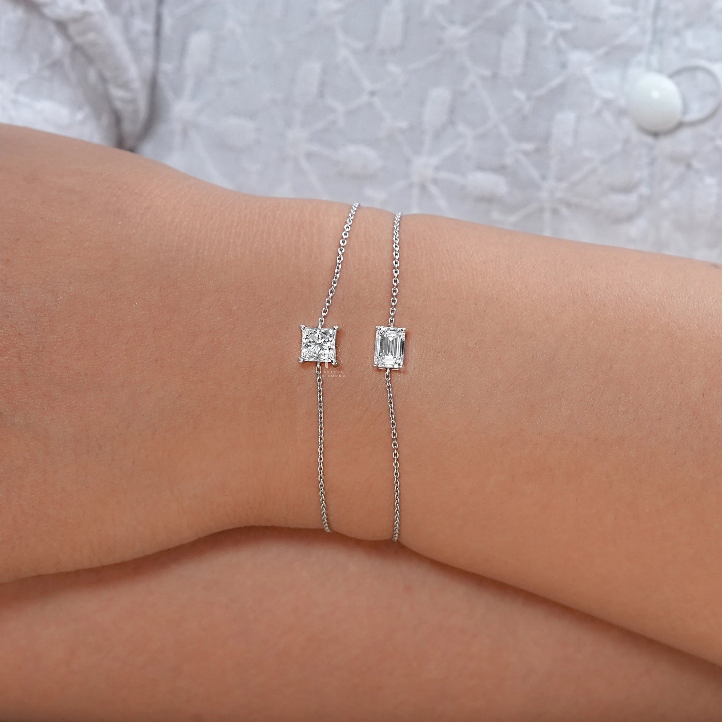 Single Solitaire Lab Diamond Chain Bracelet